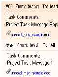 Task comments with alternative colors