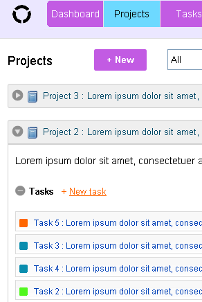 screenshot of lead projects page