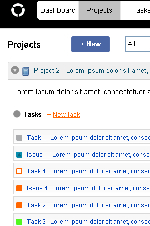 screenshot of project view page