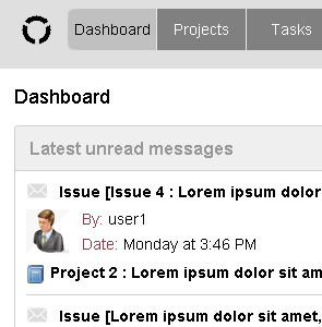 screenshot of admin message board