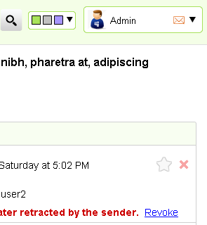 screenshot of admin message board