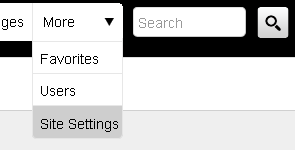 screenshot of settings page