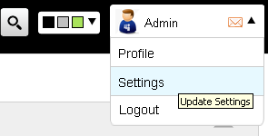 screenshot of settings page