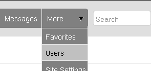 screenshot of users page